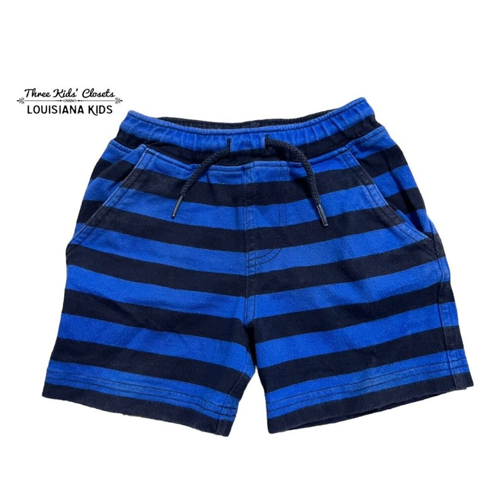 Hanna Andersson Sz 80 (18-24m) Navy & Blue Striped Shorts